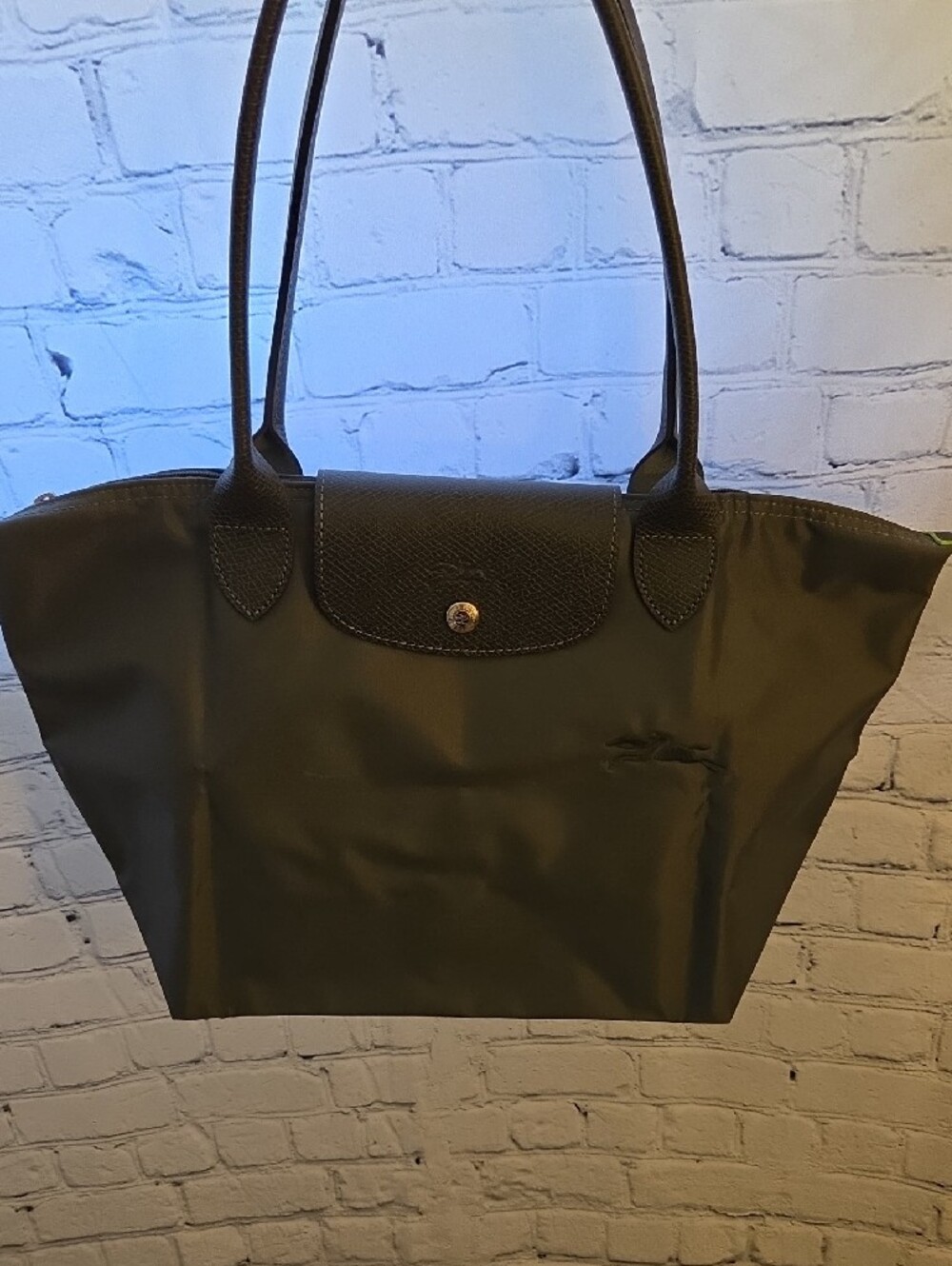 Longchamp Le Pliage Gray Medium Nylon Tote Bag - Picture 2 of 7